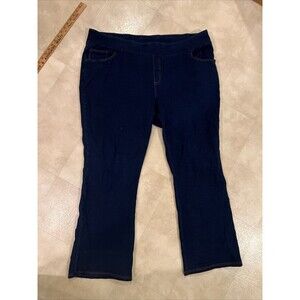 D&Co Pants Womens 3x 24/26w Bootcut Blue Dark Denim Tags Cut Out
